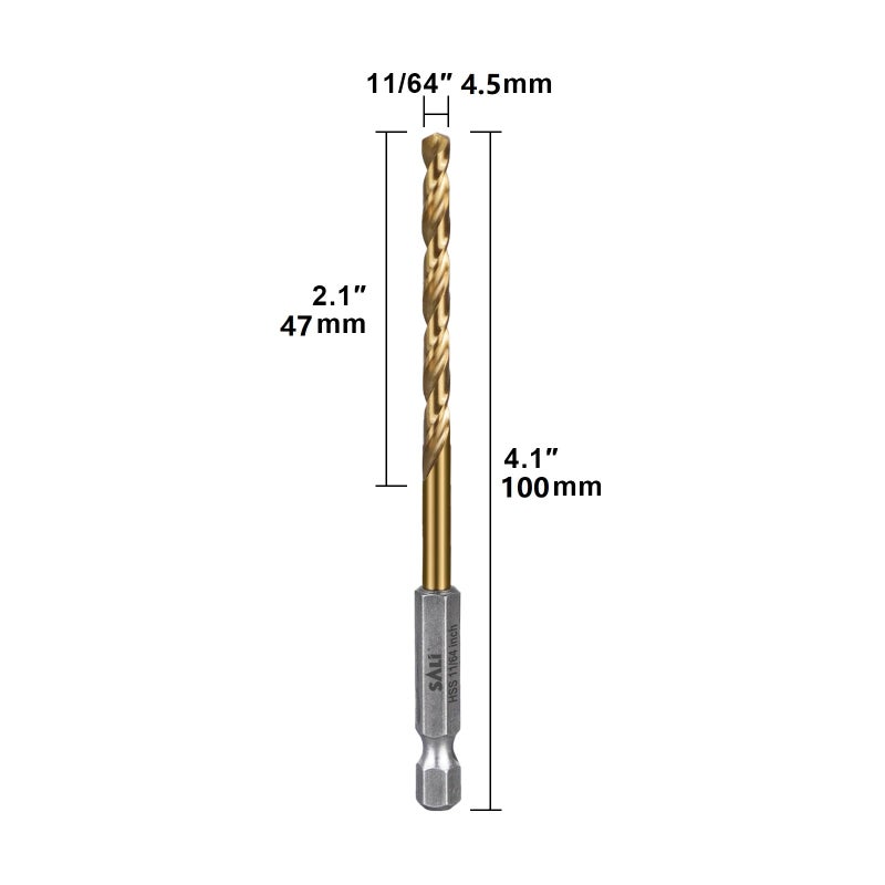 SALI Cobalt Drill Bit Set,20 Pack 11/64 Inch High Speed Steel Hex Shank Jobber Drill Bits, for Hardwood, Aluminum,Metal,Copper,Alloyed Steel - Image 5